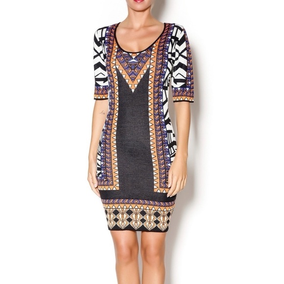 Jealous Tomato Geometric Print Sweater Dress Sz S - Picture 1 of 11